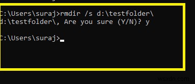 ลบโฟลเดอร์หรือไฟล์โดยใช้ Command Prompt (CMD)