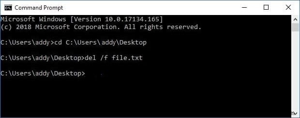 ลบโฟลเดอร์หรือไฟล์โดยใช้ Command Prompt (CMD)