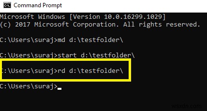 ลบโฟลเดอร์หรือไฟล์โดยใช้ Command Prompt (CMD)