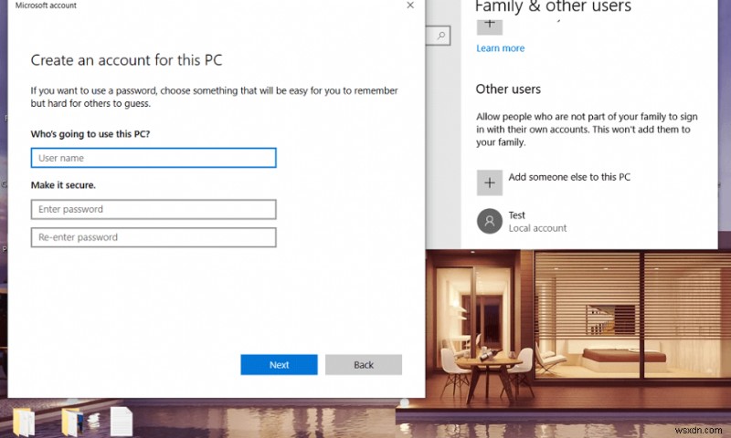 วิธีการสร้างบัญชีผู้ใช้ภายในเครื่องบน Windows 10