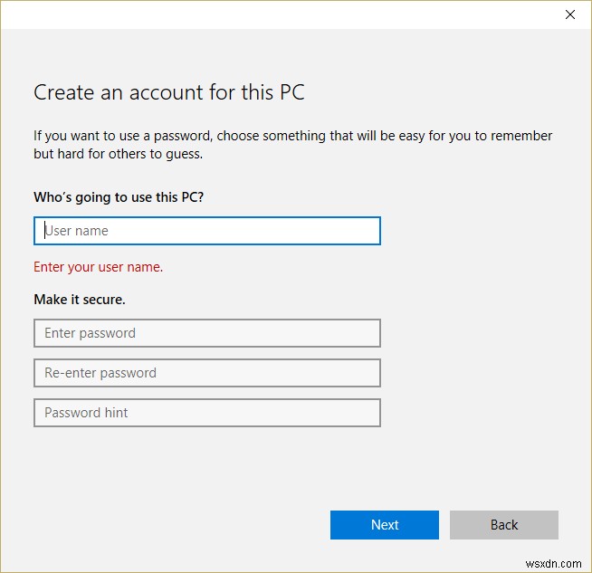 วิธีการสร้างบัญชีผู้ใช้ภายในเครื่องบน Windows 10