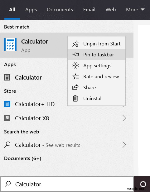 แก้ไข Windows 10 Calculator Missing or Disappeared 