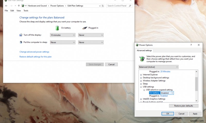 ปิดการใช้งาน USB Selective Suspend Setting ใน Windows 10 