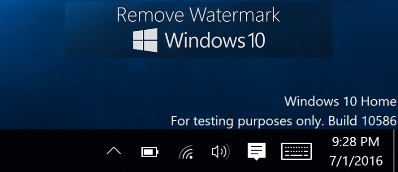 ลบ Activate Windows Watermark จาก Windows 10