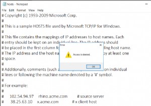 แก้ไขการเข้าถึงถูกปฏิเสธเมื่อแก้ไขไฟล์โฮสต์ใน Windows 10 