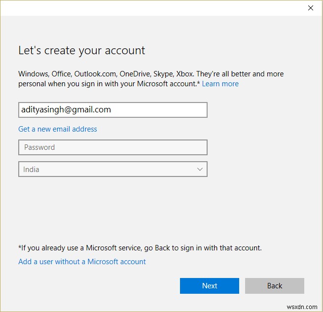 วิธีสร้างบัญชี Windows 10 โดยใช้ Gmail 