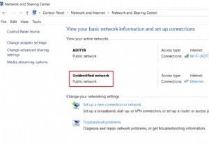 แก้ไขเครือข่ายที่ไม่ระบุใน Windows 10 