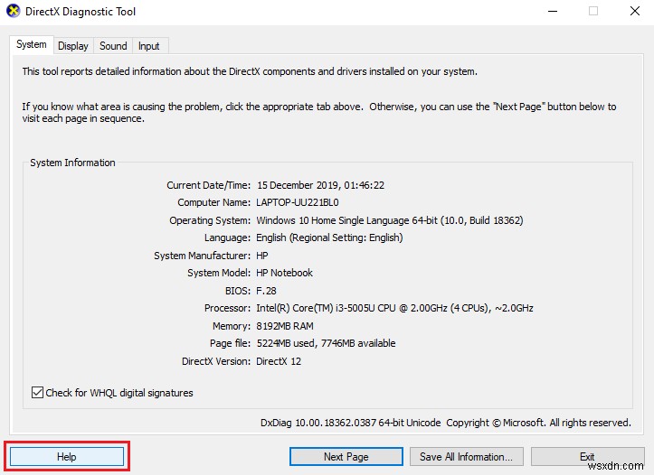 วิธีใช้ DirectX Diagnostic Tool ใน Windows 10