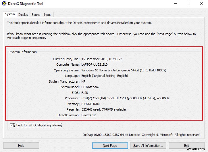 วิธีใช้ DirectX Diagnostic Tool ใน Windows 10