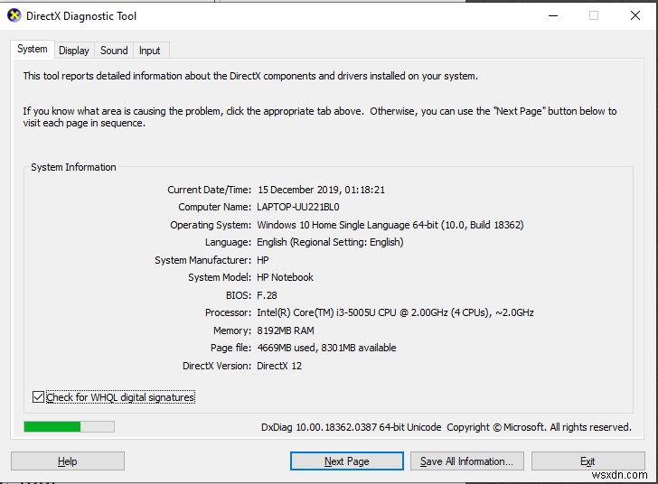 วิธีใช้ DirectX Diagnostic Tool ใน Windows 10