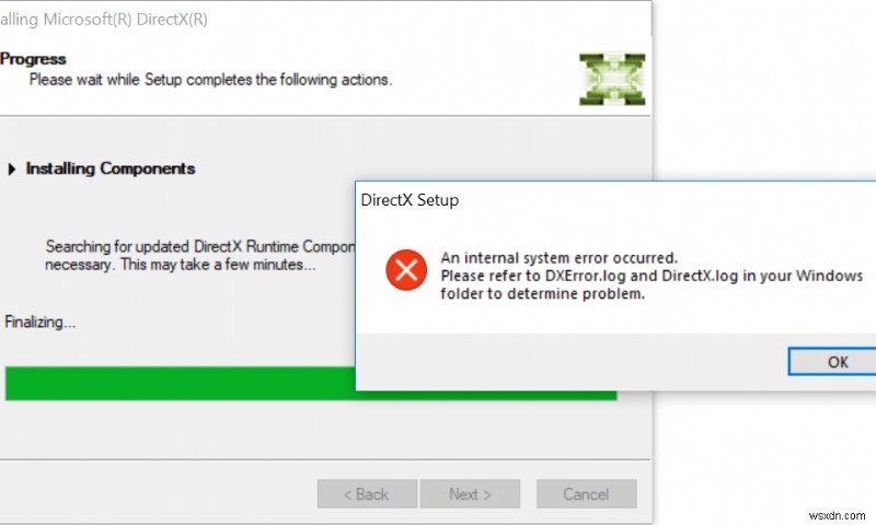 แก้ไขไม่สามารถติดตั้ง DirectX บน Windows 10 