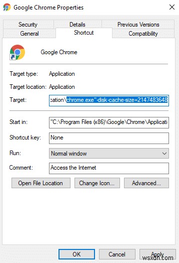 เปลี่ยนขนาดแคชของ Chrome ใน Windows 10