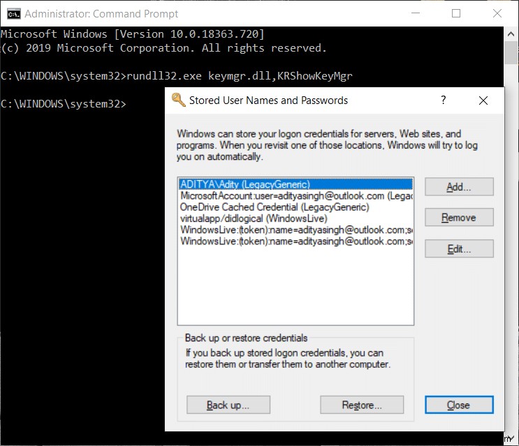 วิธีค้นหารหัสผ่านที่บันทึกไว้ใน Windows 10 