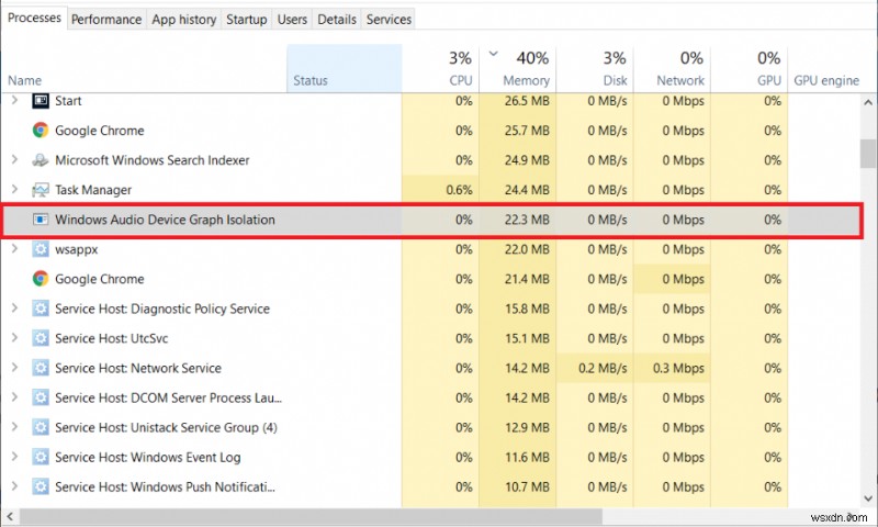 แก้ไข Windows Audio Device Graph Isolation การใช้งาน CPU สูง