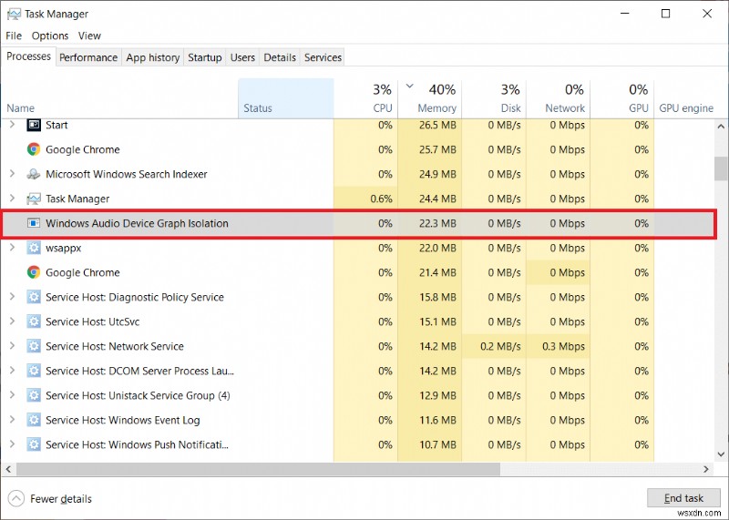 แก้ไข Windows Audio Device Graph Isolation การใช้งาน CPU สูง