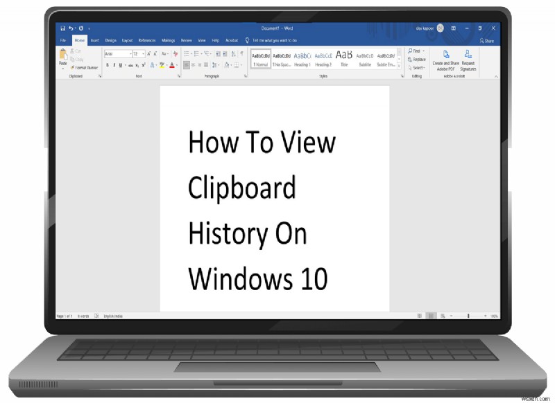 วิธีการดูประวัติคลิปบอร์ดบน Windows 10
