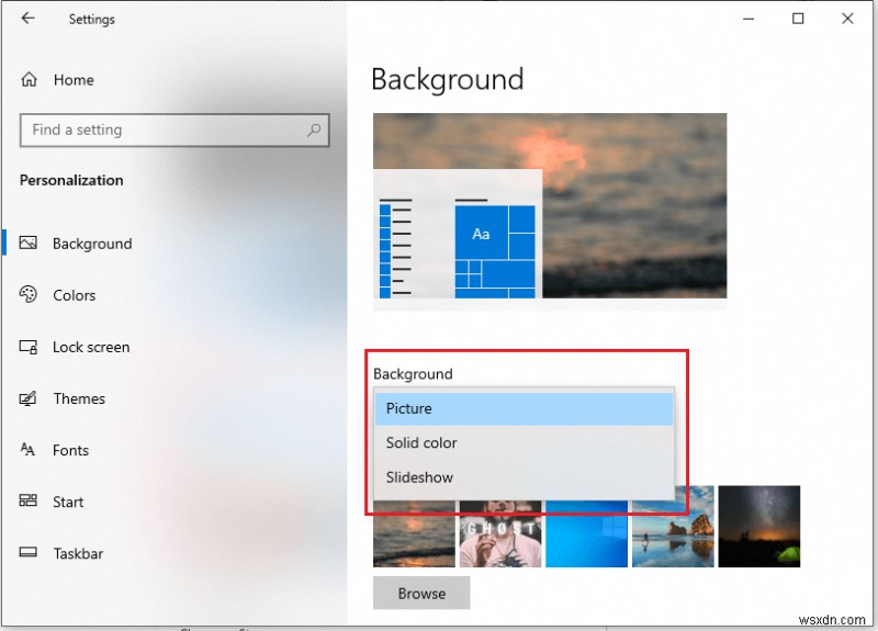 แก้ไขพื้นหลังเดสก์ท็อปสีดำใน Windows 10 