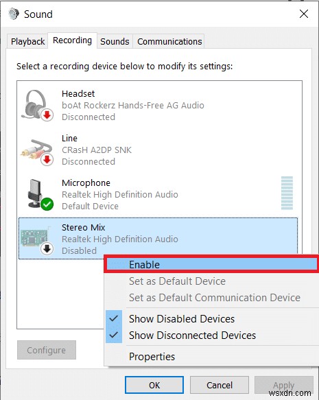 วิธีเปิดใช้งาน Stereo Mix บน Windows 10 