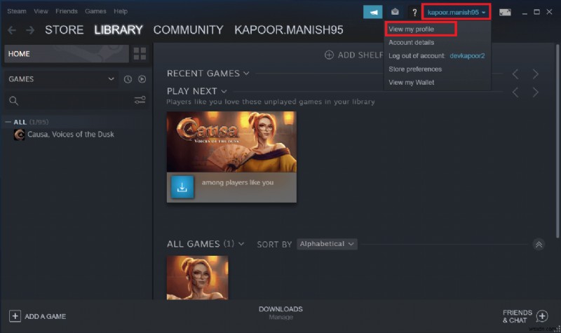 วิธีการเปลี่ยนชื่อบัญชี Steam