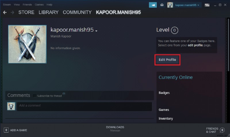 วิธีการเปลี่ยนชื่อบัญชี Steam