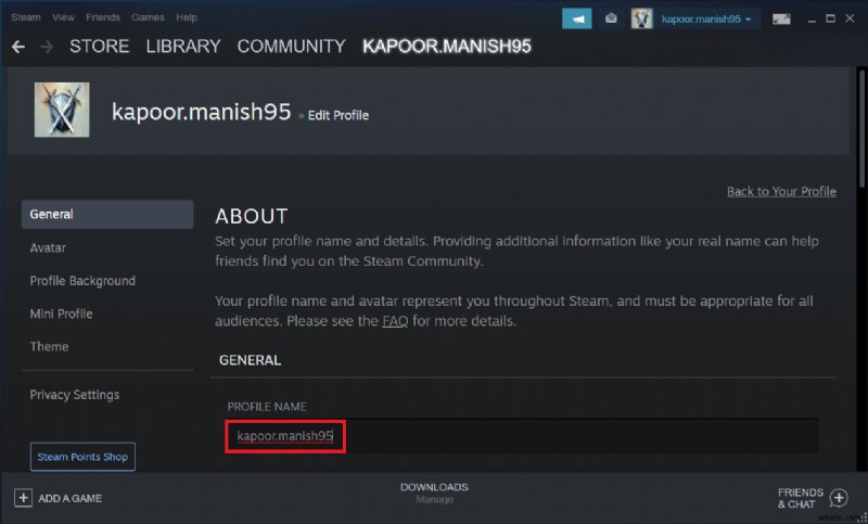 วิธีการเปลี่ยนชื่อบัญชี Steam