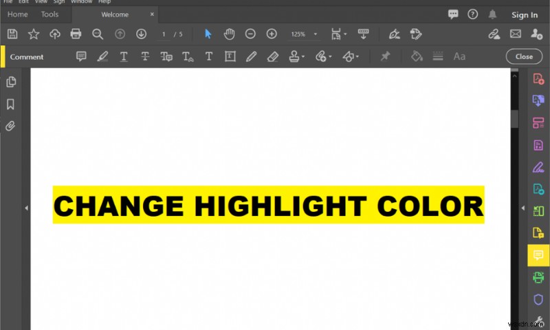 วิธีการเปลี่ยนสีไฮไลท์ใน Adobe Acrobat Reader