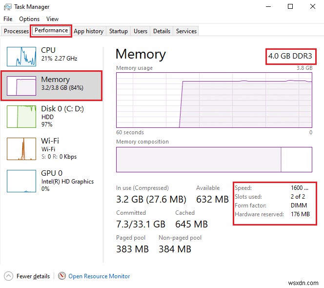 วิธีตรวจสอบความเร็ว RAM ขนาดและประเภทใน Windows 10 