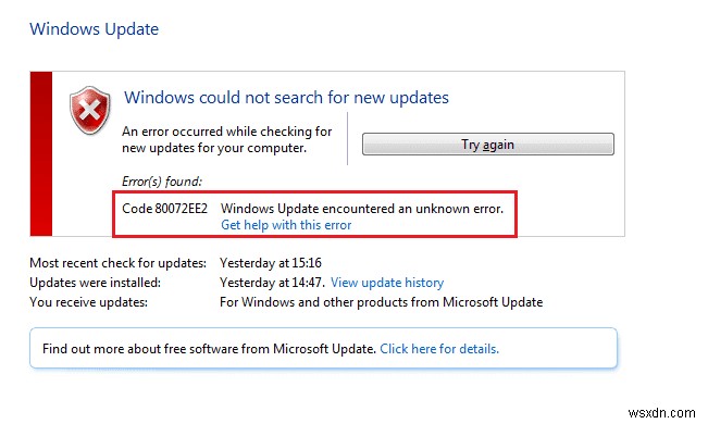 วิธีแก้ไขข้อผิดพลาดของ Windows Update 80072ee2 