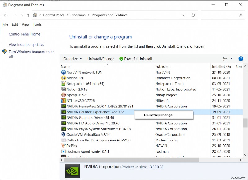 วิธีปิดใช้งานหรือถอนการติดตั้ง NVIDIA GeForce Experience