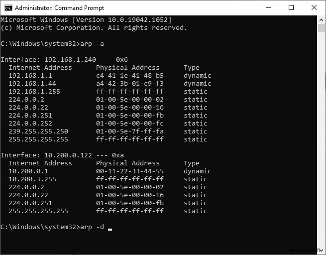 วิธีล้าง ARP Cache ใน Windows 10 