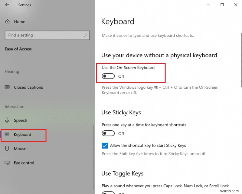 แก้ไข Caps Lock ติดอยู่ใน Windows 10