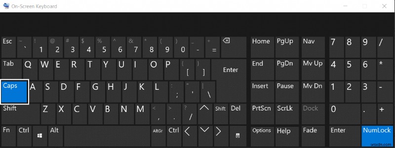 แก้ไข Caps Lock ติดอยู่ใน Windows 10