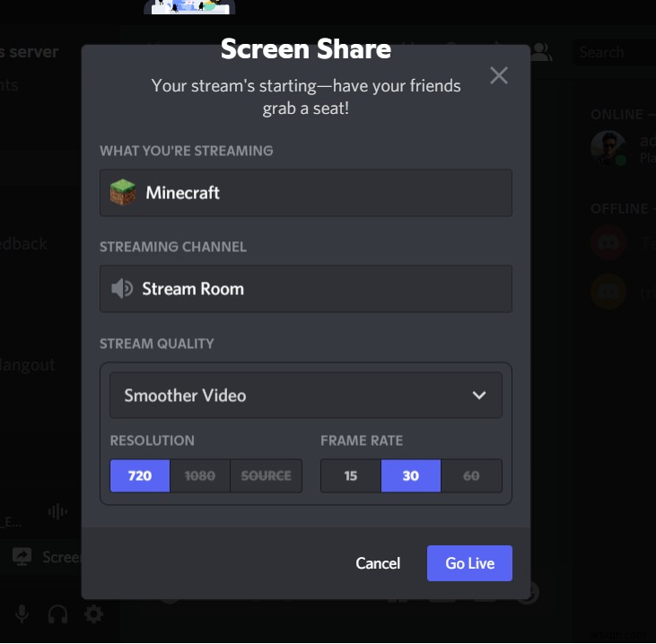 วิธีการถ่ายทอดสดบน Discord 