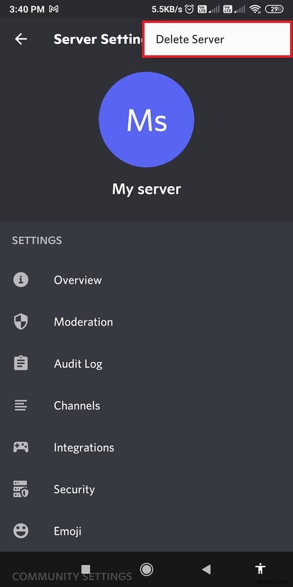 วิธีออกจากเซิร์ฟเวอร์ Discord 