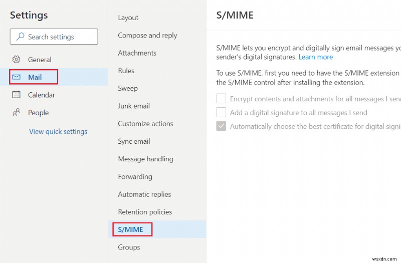 แก้ไขเนื้อหาไม่สามารถแสดงได้เนื่องจากตัวควบคุม S/MIME ไม่พร้อมใช้งาน