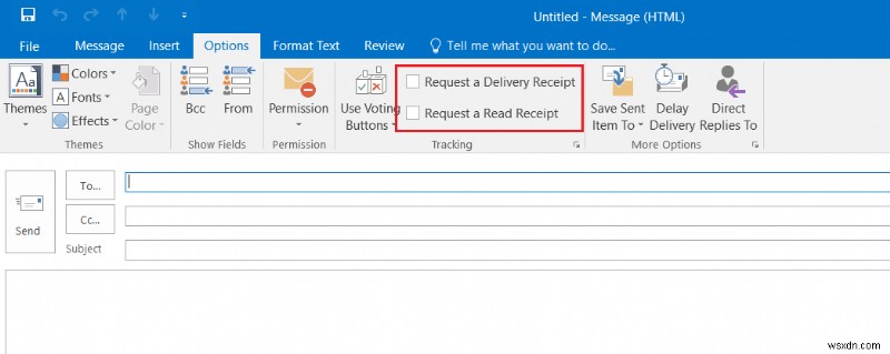 วิธีปิดใบตอบรับการอ่านอีเมล Outlook