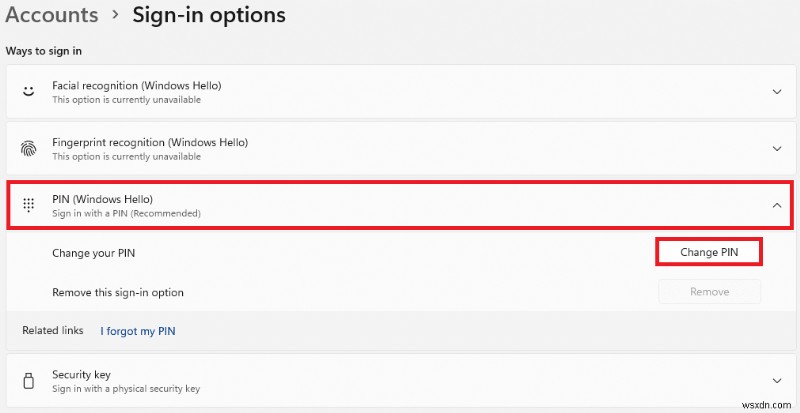 วิธีเปลี่ยน PIN ใน Windows 11 