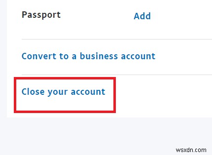 วิธีการลบบัญชี PayPal