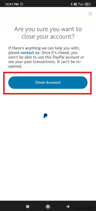วิธีการลบบัญชี PayPal