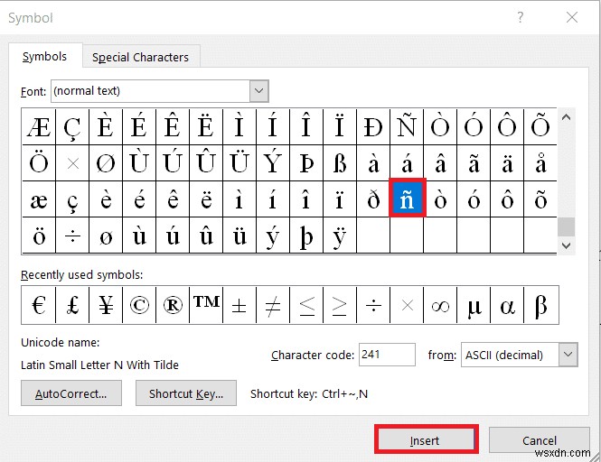 วิธีพิมพ์ N ด้วย Tilde Alt Code 