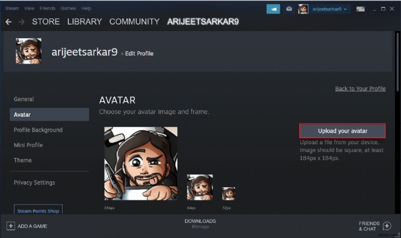 วิธีเปลี่ยนรูปโปรไฟล์ Steam 