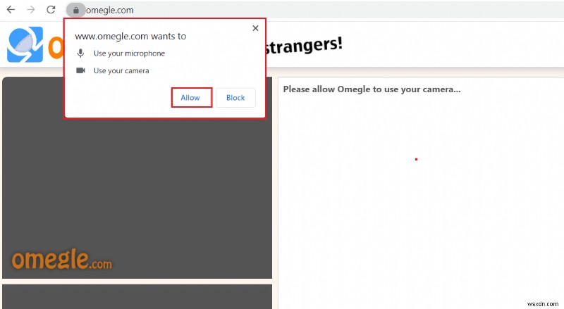 วิธีเปิดใช้งานกล้องใน Omegle 