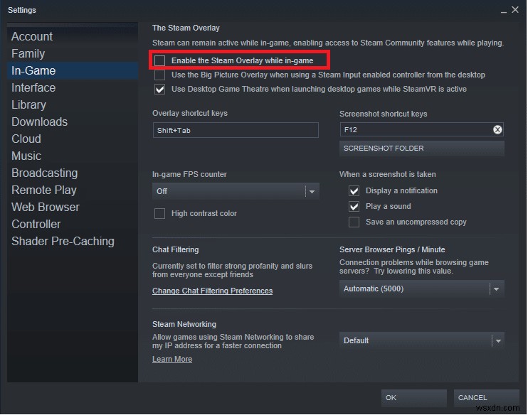 วิธีปิดการใช้งาน Steam Overlay ใน Windows 10