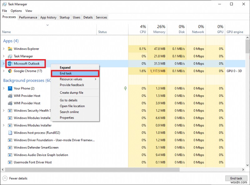 แก้ไขแอป Outlook จะไม่เปิดใน Windows 10