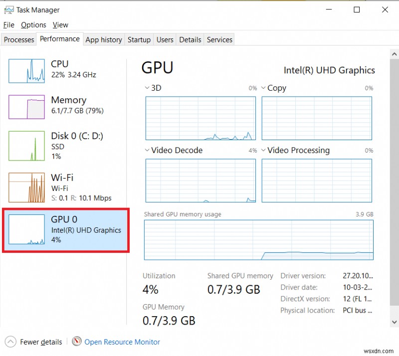 วิธีตรวจสอบว่าฉันมี VRAM ใน Windows 10 มากแค่ไหน