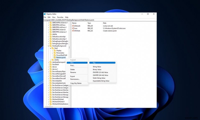 วิธีเพิ่ม Create Restore Point Context Menu ใน Windows 11 