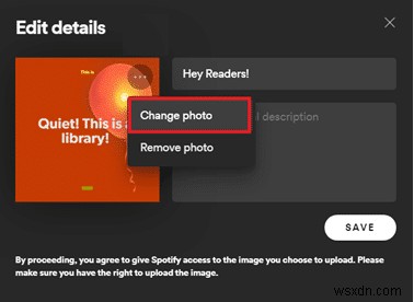 วิธีเปลี่ยนรูปภาพเพลย์ลิสต์ Spotify 