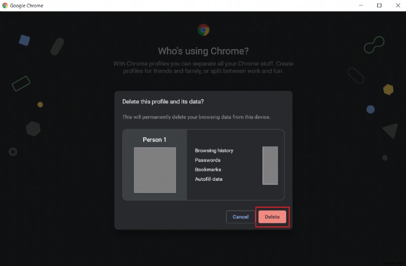 วิธีการลบบัญชี Google จาก Chrome