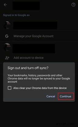 วิธีการลบบัญชี Google จาก Chrome
