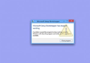 แก้ไข Microsoft Setup Bootstrapper หยุดทำงาน 
